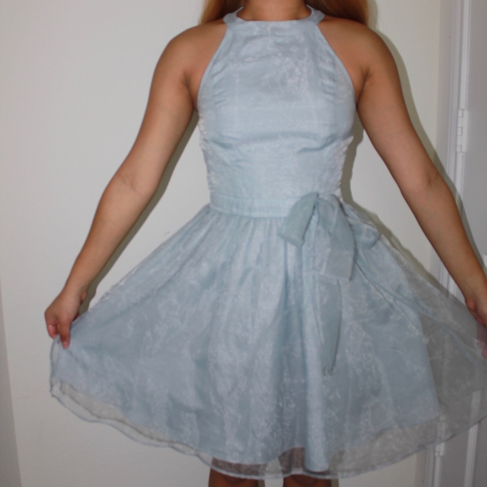 formal princess baby blue dress
